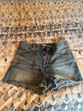 Madewell Distressed Denim Jean Shorts in Faded Blue